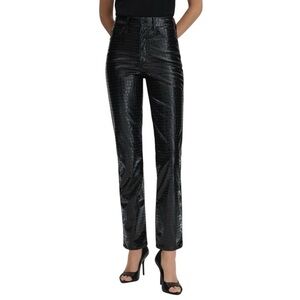 NWOT Good American Slim Fit Faux Leather Pants in Black